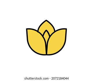 Lotus Premium Line Symbol. Einfaches hochwertiges Piktogramm. Moderne Kontursymbole. Schlagt Vektorgrafik auf weißem Hintergrund. 