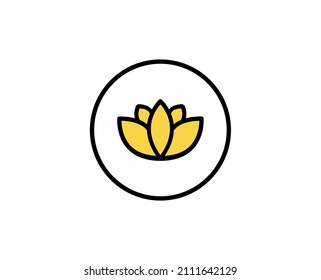 Lotus premium line icon. Simple high quality pictogram. Modern outline style icons. Stroke vector illustration on a white background. 