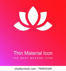 Lotus red and pink gradient material white icon minimal design