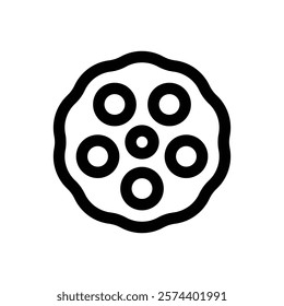 Lotus root. Editable stroke vector icon.