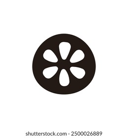 Lotus root icon. Flat silhouette version.