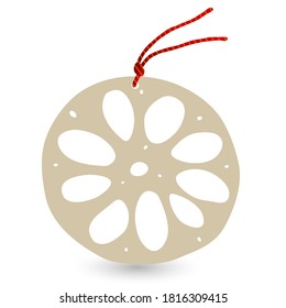 Lotus root New Year's card lucky charm icon