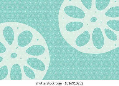 Lotus root New Year's card Japanese pattern background