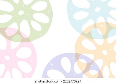 Lotus root New Year's card colorful background