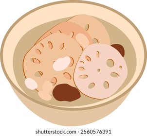 Lotus Root and Peanut Soup Chinese New year food clipart