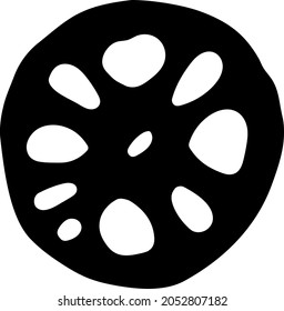 Lotus root silhouette isolated vector illustration.