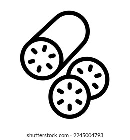 Lotus Root Vector Line Icon Design