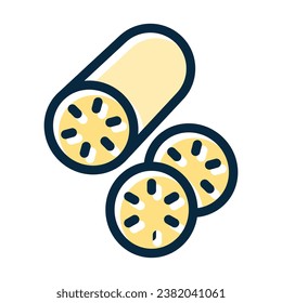 Lotus Root Vector Thick Line Filled Dark Colors Icons For Personal And Commercial Use.
