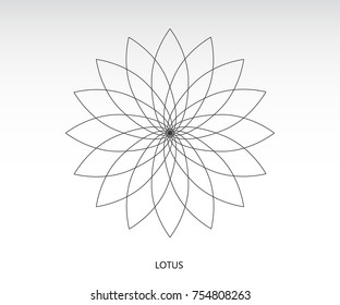 Lotus sacred geometry. Flower of life sacred vector illustration