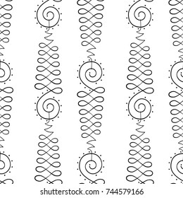 Lotus and Sacred Geometry. Seamless pattern. Unamole Hindu symbol of wisdom and path to perfection. Tattoo, yoga logo, Buddhism design, print, poster, t-shirt, textile. repeating vector illustration.