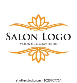 Lotus Salon and Hair Cut Logo Vector