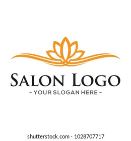 Lotus Salon and Hair Cut Logo Vector
