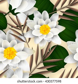 Lotus seamless backgroun.