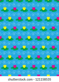 Lotus seamless pattern