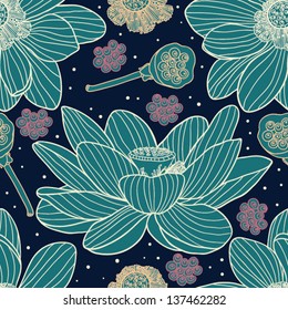 Lotus seamless pattern