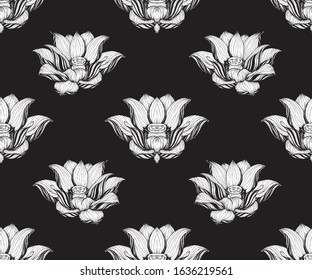 Lotus seamless pattern.
Design for printed on the product.