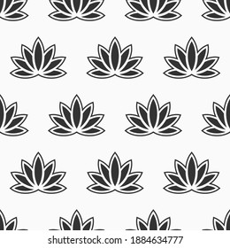 Lotus nahtloses Muster. Blumenhintergrund. Orientalische Ornamente. Vektorschwarz-weißer Hintergrund.