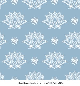Lotus seamless pattern. Floral background. Oriental ornament.
