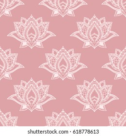 Lotus seamless pattern. Floral background. Oriental ornament.