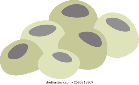 Lotus seeds with their characteristic dark spots creating a visually appealing pattern, perfect for representing healthy eating, traditional medicine, or Asian cuisine