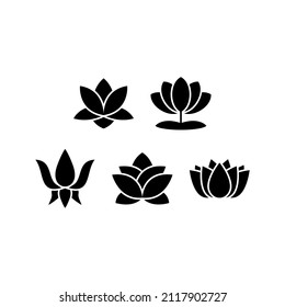 Lotus set icon isolated on white background