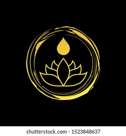 Lotus shape with circle ornament image graphic icon logo design abstract concept vector stock. Can be used as a symbol related to therapy or nature