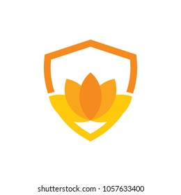 Lotus Shield Logo Icon Design
