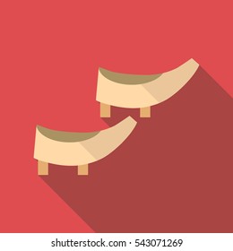 Lotus shoes icon. Flat illustration of lotus shoes vector icon for web