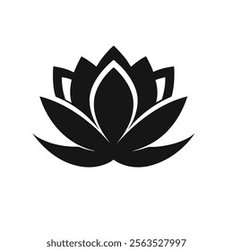 lotus silhouette vector on white background