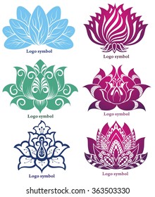 Lotus silhouettes for design vector