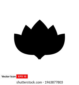 Lotus solid icon. Floral vector illustration isolated on white. Flower glyph style design, designed for web and app.
