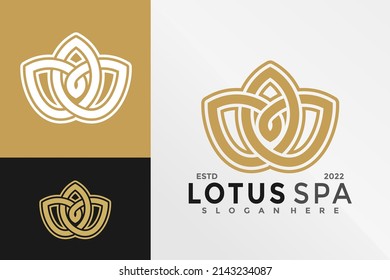 Lotus Spa Flower Logo Design Vector illustration template