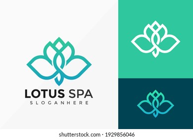 Diseño vector con logotipo de joyería Lotus Spa. Emblema abstracto, concepto de diseños, logotipos, elemento de logotipo para plantilla.