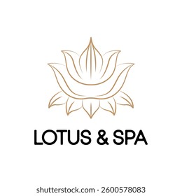 lotus spa logo design creative gold idea