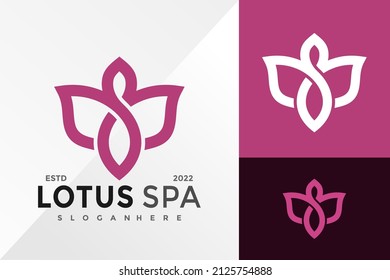 Lotus Spa Logo Design Vector illustration template