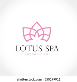 Plantilla de logotipo de Lotus Spa. Belleza, salón, identidad de marca cosmética