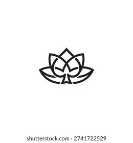 Lotus and Spade logo or icon design