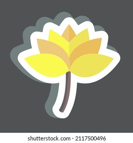 Lotus Sticker in trendy isolated on black background