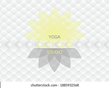 Lotus studio yoga logo sample. Flower and reflection as  symbol. Vector illustration for hotel logo, spa, wellness, training courses, web design.