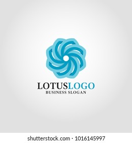 Lotus - Stylish vortex line Art Flower Logo