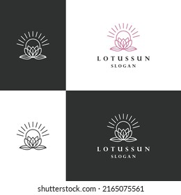 Lotus sun Logo Symbol flache Vorlage 