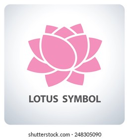 Lotus Symbol icon logo design. Vector illustration.