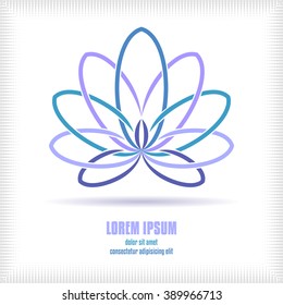 Lotus Symbol. Unique shape lotus icon abstract design element. Idea for logo or corporate identity. Vector illustration.