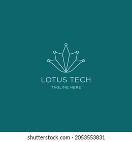 lotus technology line logo - vector