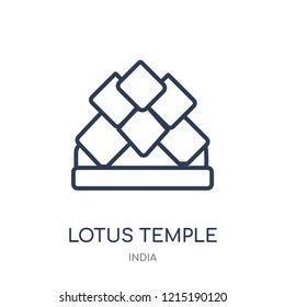 Lotus temple icon. Lotus temple linear symbol design from India collection. Simple outline element vector illustration on white background.