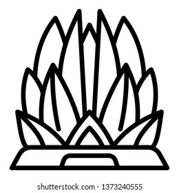 Lotus temple icon. Outline lotus temple vector icon for web design isolated on white background