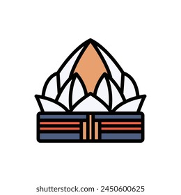 Lotus Temple Icon Vector Illustration