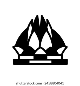 Lotus Temple  icon in vector. Logotype
