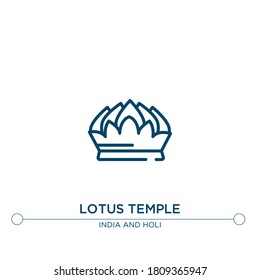 icono vectorial de contorno del templo de lotus. ilustración de elemento simple. icono del contorno del templo de lotus a partir del concepto editable de india. se puede usar para web y móvil
