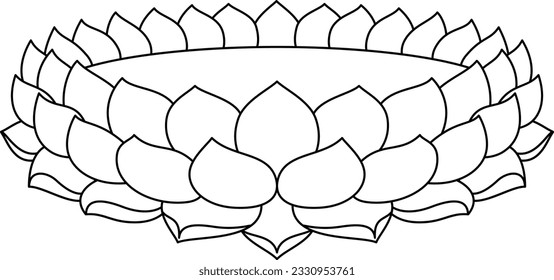 Lotus Throne, Buddhism lotus, back and white, shape, line